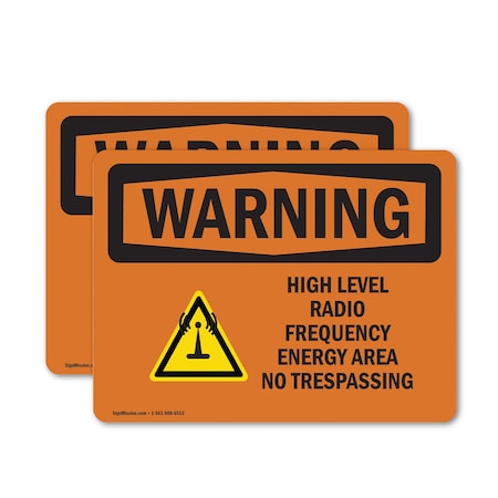 Signmission Radiation & Laser Sign, 3.5 in H x 5 in W, Vinyl Decal, Rectangle OS-2PACK-WS-D-35-L-12173